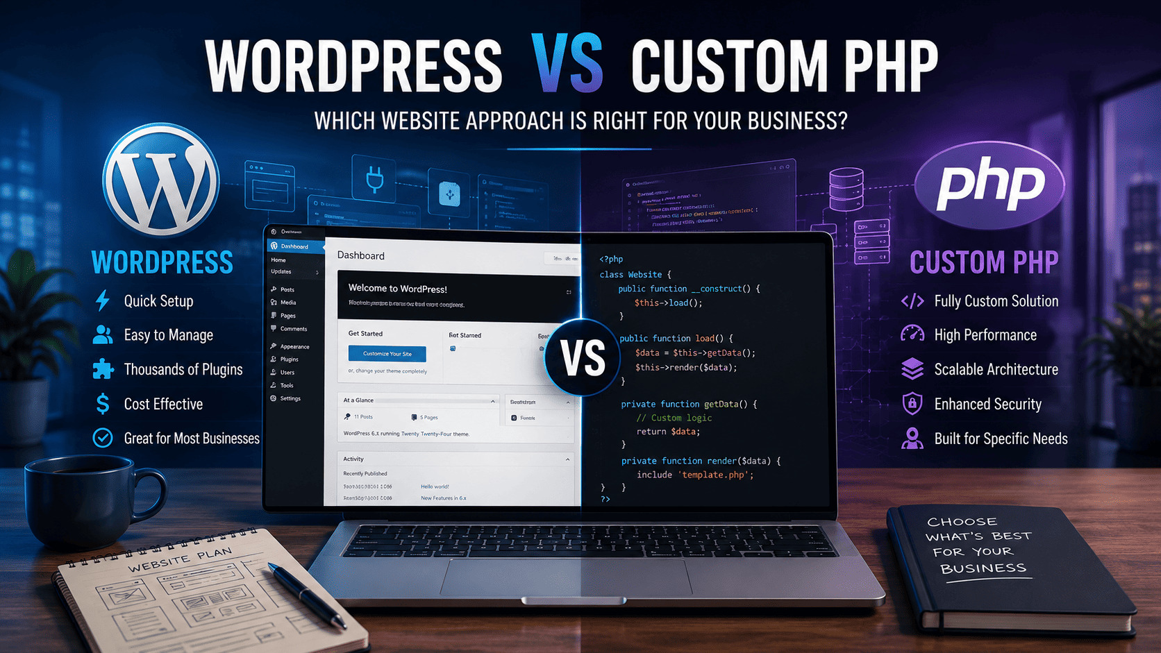 WordPress vs Custom PHP: Which Website Approach Is Right for Your Business?